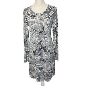 NWT Aventura Long Sleeve Paisley Dress Organic Cotton Size Medium